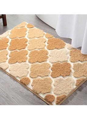 Bathroom Rugs Non-Slip, Extra Absorbent Shaggy Bath Mat -  24" x 36" Beige